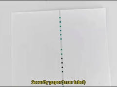 Security paper with green to blue threads