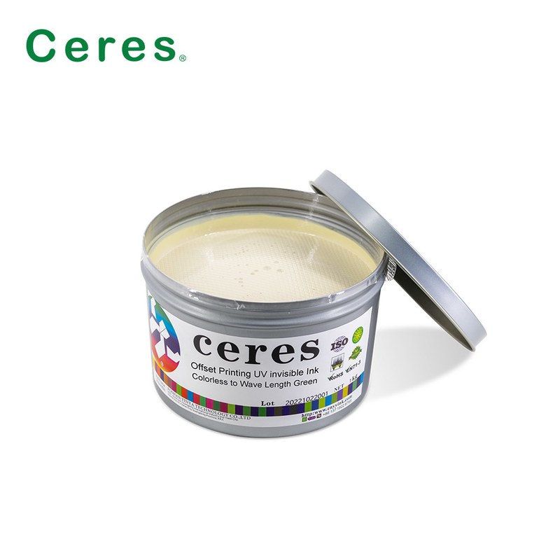800nm Ceres UV Invisible Ink Bezbarwne Do Zielonych Normalne Suche