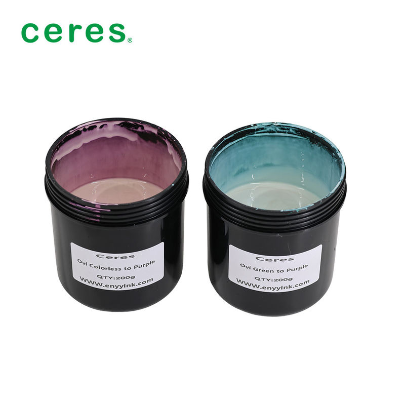 Drukowanie ekranowe Magnetyczne, optyczne, zmienne tusze kolorowe do fioletowych