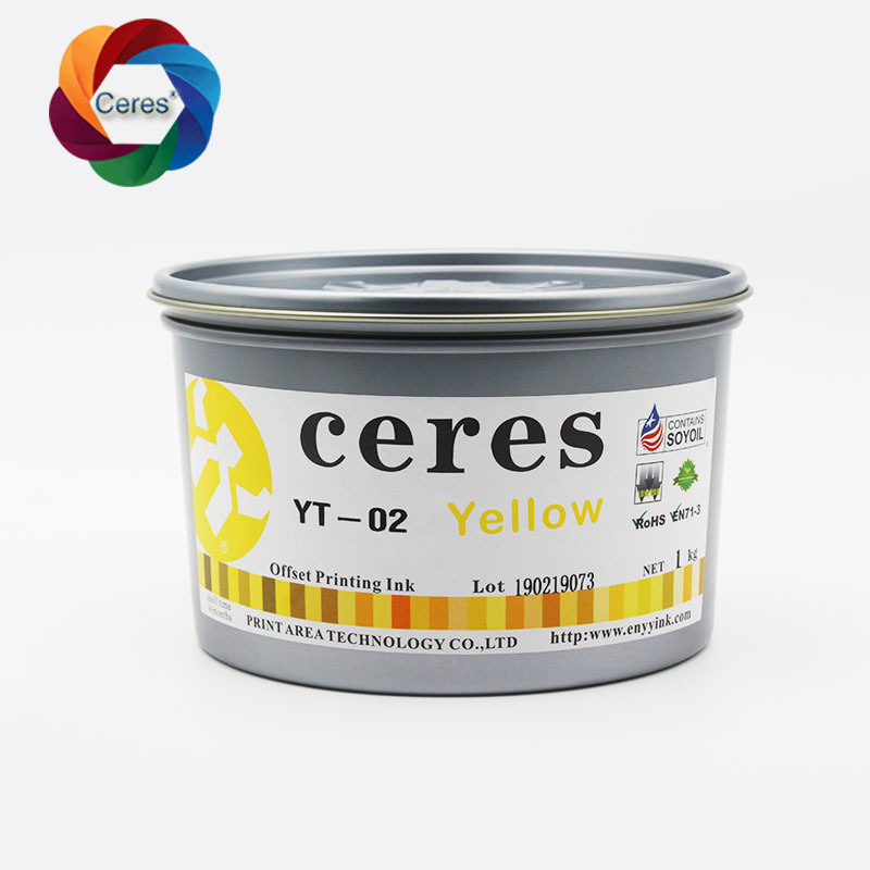 CERES Wysokiej koncentracji, nietoksyczne atramenty UV offsetowe do druku papieru CMYK Kolor 1 kg/puszka