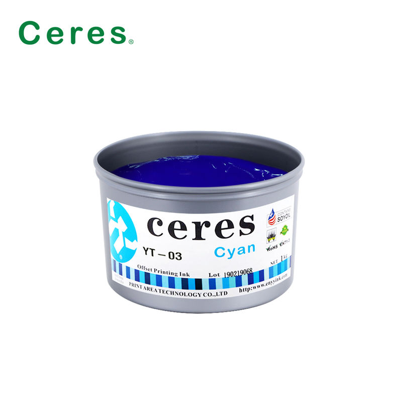 Ceres YT-03 Szybkoschnący Ekologiczny Tusz Offsetowy Soy do Druku CMYK o Wysokim Połysku