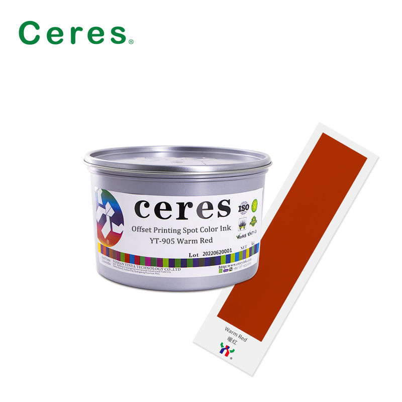 Szybkie suszenie YT-905 Ciepły czerwony kolor Pantone Spot Farba Offset Ink z wysoką przeciętnością