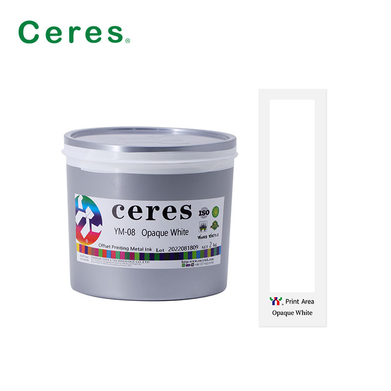 YM-08 Nieprzezroczysty biały tusz UV do druku offsetowego na metalu, odporny na gotowanie
