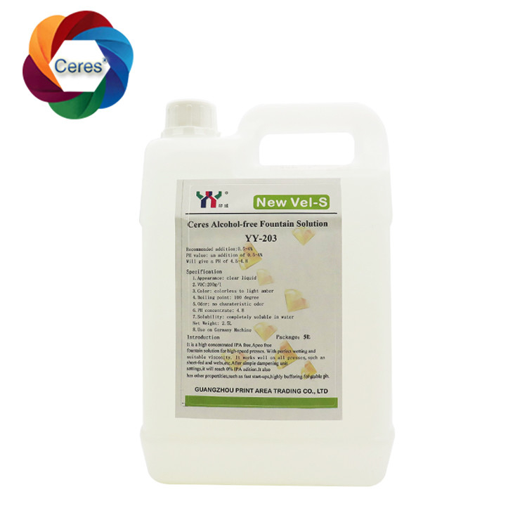 4.5ph 5.5ph Rozwiązania bezalkoholowe OFFSET Printing Chemicals UV Printer Lacki